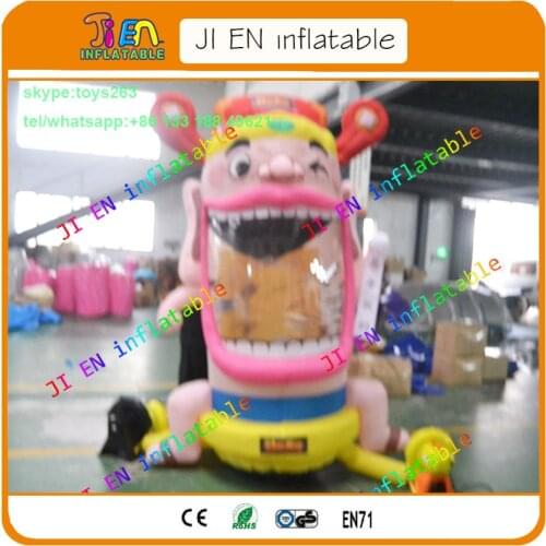 DDU free shipping big mouth the god of wealth fortune god inflatable money machine money booth inflatable money grab air cube