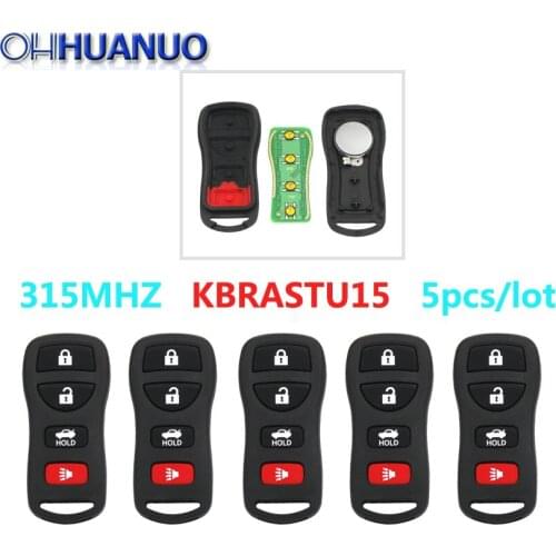 5PCS/LOT 4 Buttons Remote key 315MHz for Nissan Armada Frontier Murano Quest KBRASTU15