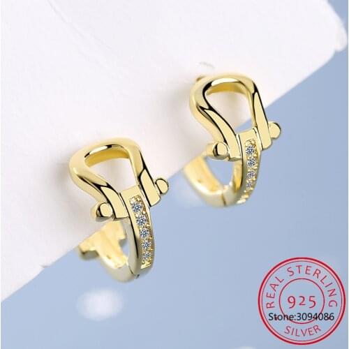 925 Sterling Silver Horseshoe Hoop Earring U Shaped Geometric Earrings Female Creativity Accessories Drop Shipping S-E1437