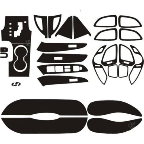 Door Plate anti-kick film Interior protective film For IX35 carbon fiber molding sticker 28 pieces of interior film