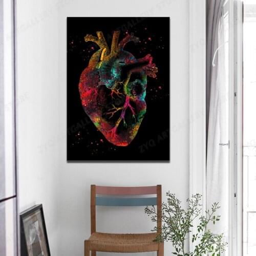 Human Heart Canvas Decoration Prints Poster Pictures Home Decor Living Room Bedroom Art Painting