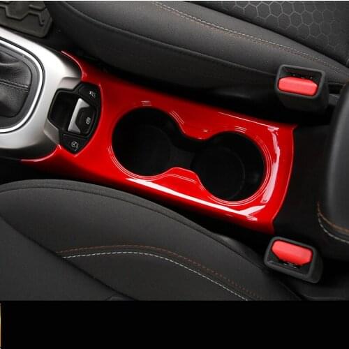 Red Blue ABS Decorated Handbrake /Cup Frame For Jeep Compass 2017 2018 AAA267A