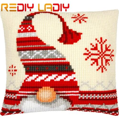 Cross Stitch Cushion Santa Father DIY Chunky Cross-Stitch Kits Acrylic Yarn Pillow Case Home Decor Sofa Pillows Arts & Crafts