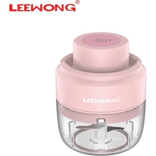 LEEWONG Electric Mini Chopper Wireless USB Ginger Garlic Meat Grinder Blender Kitchen