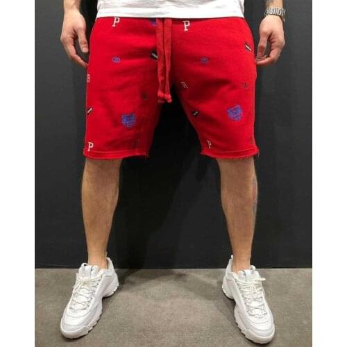 Summer New Bodybuilding Five-point Pants Mens Gym Fitness Exercise Casual Sports Pants Fashion Trend Elastic Slim Shorts