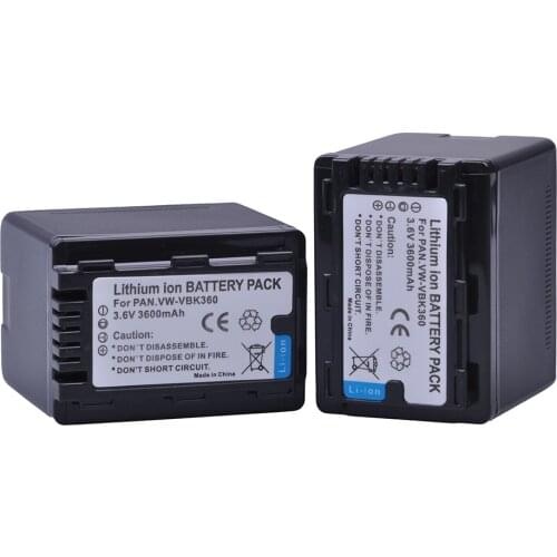 2PCS VW-VBK360 VBK360 Li-ion bateria for Panasonic HDC-TM40 HDC-TM41 HDC-TM55 HDC-TM60 HDC-TM80 HDC-TM90 SD40