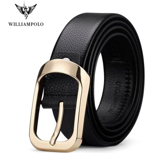 Williampolo 2020 Fashion Genuine Leather Pin Buckle Mens Belt Luxury Design Belt PL20292-93P