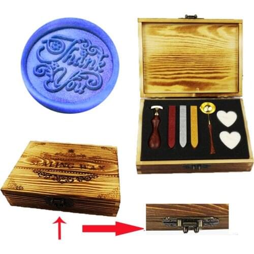 Thank You Wax Seal Stamp Set Vintage Classical Wax Stamp Kit for Cards Envelopes Invitations Wine Packages