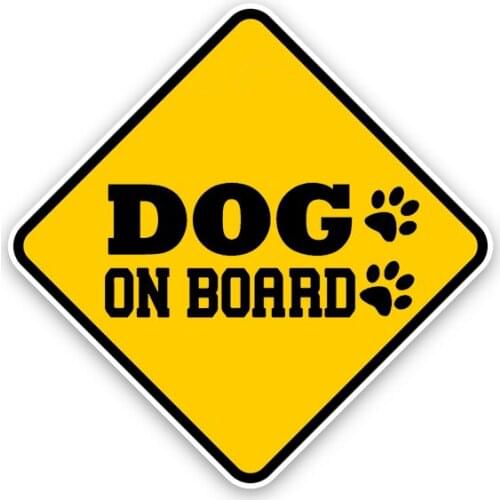 LLY-0140 Dog on Board Paw Print Car Sticker Fashion Warning Decals PVC Cars Body Decoration Waterproof Sunscreen Auto Decal