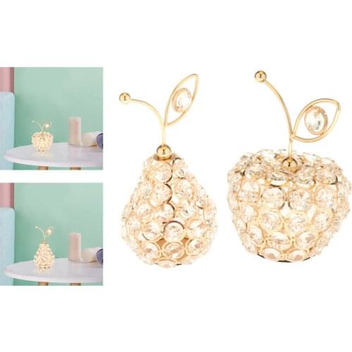 Nordic Style 3D Cut Crystal Glass Apple Fruit Ornament Handmade Decor Crafts