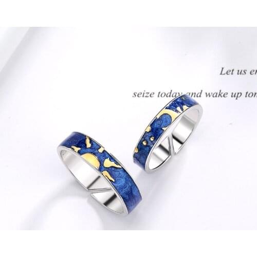 2021 new pair of couple rings 2pcs fashion jewelry hand ring decoration daily anniversary gift for her and him
