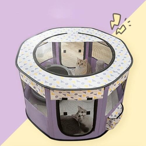 Outdoor Pet Tent Portable Multi-function Dog Cat House Breathable Pet Playpen Folded