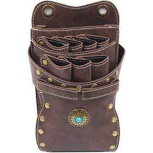 Barber Shears Holster Scissors Holder Pouch PU Leather Hairdressing Tool Case Bag