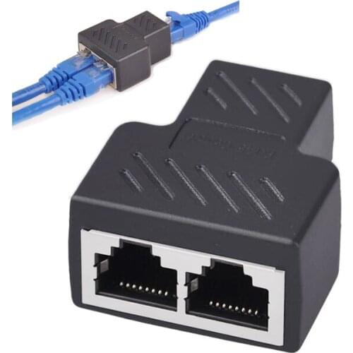 RJ45 1 to 2 LAN Ways Splitter Connector Ethernet Network 1X2 CAT5 CAT6 Splitter Modular Extender Plug Adapter Connector 1PC