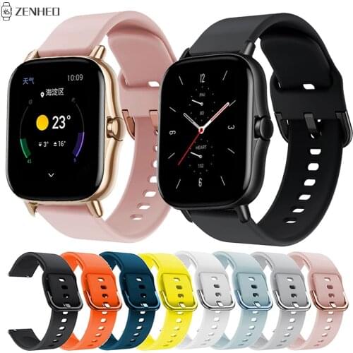 20mm Silicone Strap for Xiaomi Haylou LS02 Smart Watch Band Replacement Watchband For Huami Amazfit GTS 2e GTS 2/Pop Pro