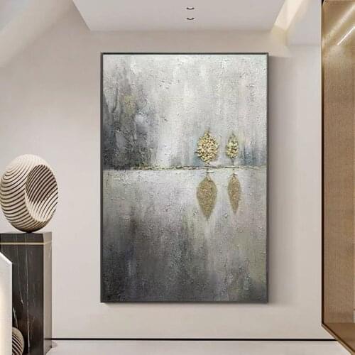 Hand Painted Abstract Oil Painting Wall Art Contemporary Landscape Minimalist Modern On Canvas Decorative For Living No Frame