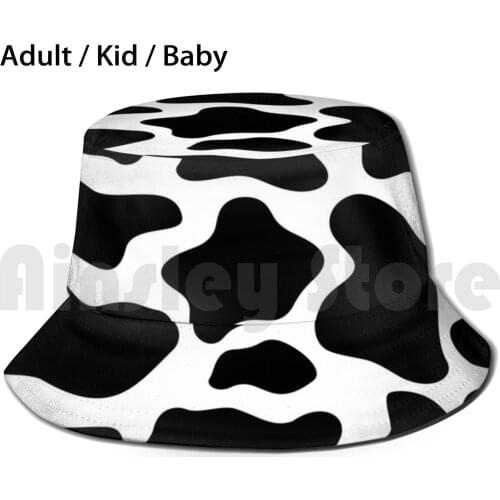Cow Animal Print Pattern Sun Hat Foldable UV Protection Emily Zigo Cow Cow Moo Star Animal Animal Cheetah Leopard Farm