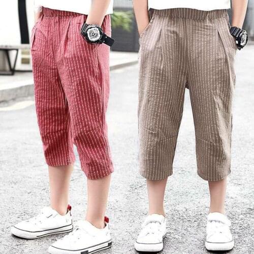 Summer Children Clothes 2 Colors Baby Boys Shorts Striped Elastic Waist Short Pants Warm Soft Toddler Boy Clothes Kids Shorts