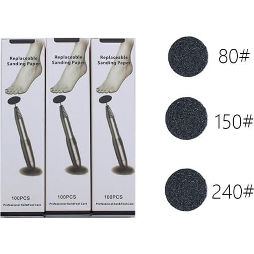 Replace Sanding Paper 100pcs /Box for Electric Feet Callus Remover Cutter Electric Foot File Pedicure Rasp Polishing Cleaning