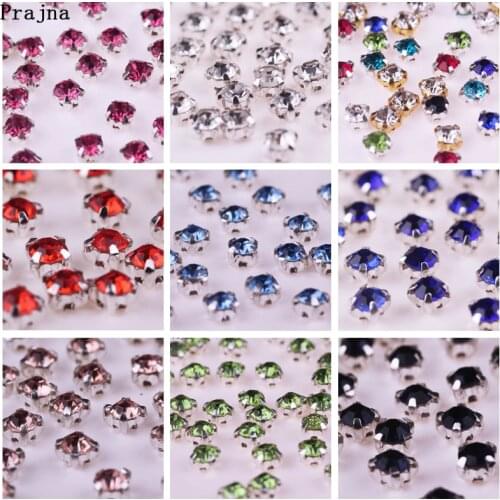 Rhinestone Crafts Red Stones and Crystal Thermomix SS16 Sew on Rhinestones Applique for Clothing Dress Strass Glass Crystal F