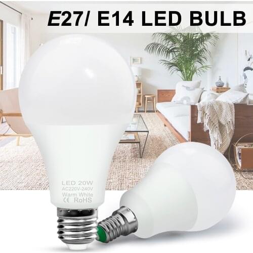 E27 LED Lamp 220V LED Bulb E14 Spotlight 3W 6W 9W 12W 15W 18W 20W Bombillas LED Light 240V Ampoule Energy Saving Lighting 2835