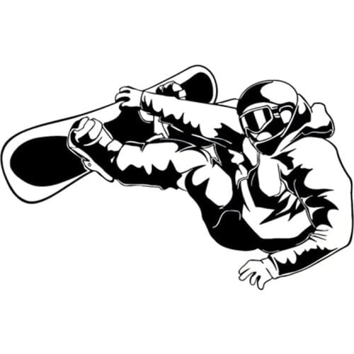 17.1CM*11CM Interesting Extreme exercise Snowboarding Black/Silver Silhouette Decal Vinyl Car Sticker S9-1082