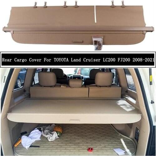 Rear Cargo Cover For TOYOTA Land Cruiser LC200 FJ200 2008-2021 Partition Curtain Screen Shade Trunk Security Shield Accessories