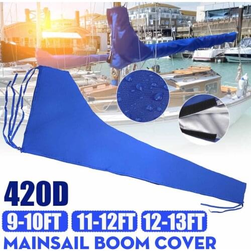 For 8-9Ft/9-10Ft/10-11Ft/11-12Ft/12-13Ft Mainsail Boom Cover Sail Protector Boat Cover 420D Waterproof Anti UV Boom Sail Cover