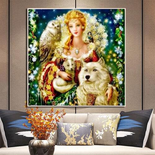 Animal Wolf Eagle DIY 11CT Cross Stitch Embroidery Kits Needlework Craft Set Printed Canvas Cotton Thread Home Wholesale