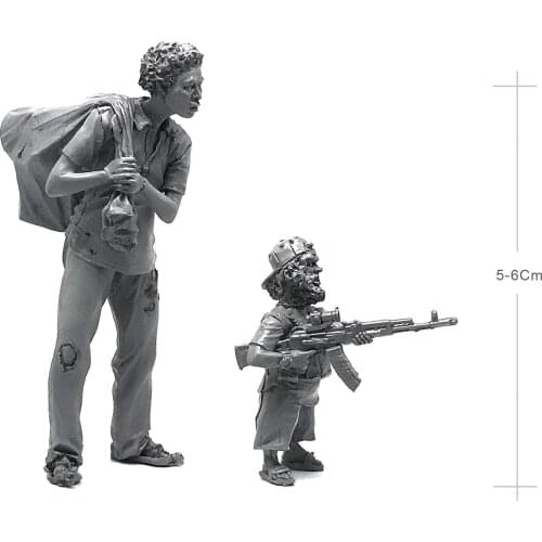 1/35 Resin White Model Resin Model Syrian Rebels Old People And Children Need To Manually Color The Model Free Shipping