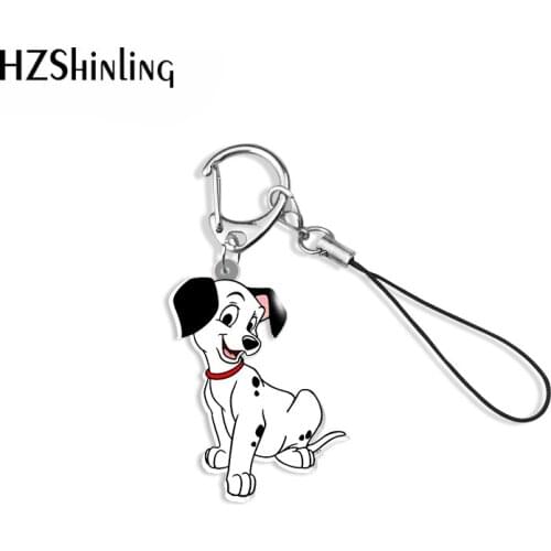 101 Dalmatians Cartoon Acrylic Keychain Mobile Phone Straps Resin Epoxy Accessories