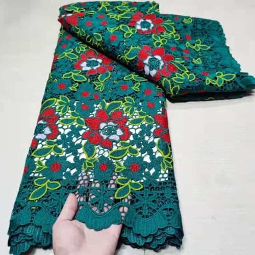14 colors (5yards/pc) Newest teal green African cord lace fabric with beautiful flowers design for party dress WYY002