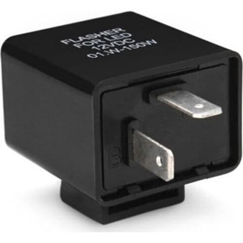 2 Pin Car Motorcycle LED Flasher Relay 12V Universal Electronic Adjustable Freauency LED Turn Signal Light Blinker Flasher Relay