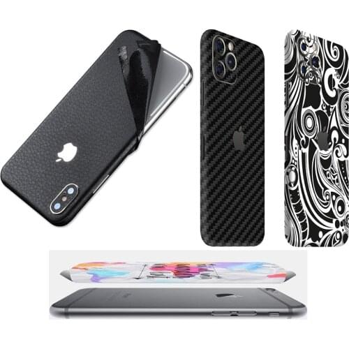 3M-3D Carbon Fiber Skins Film Wrap Skin Phone Back Sticker style colored For phone 11 Pro XS MAX XR X 8 8plus Clear Sticker