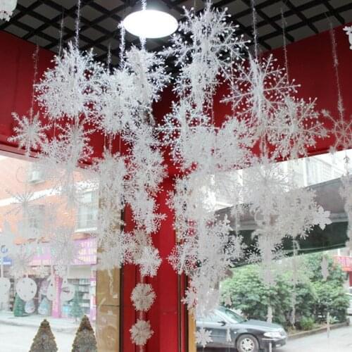 6/11/15/18/23cm White Plastic Artificial Snow Christmas Decor Christmas Tree Decoration Snowflakes For Home New Year Party Decor