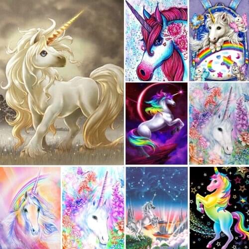 DIY 5D Diamond Painting Cartoon Magical Unicorn Cross stitch Full Drill Square Diamond Embroidery Mosaic Icon Crystal Home Decor