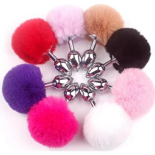 Fox Butt Plug Anal bdsm Anal Tail Metal 8 Colors Ball Anal Beads Plug Bunny Tail Smooth Touch Jewelry Sex Toys for Woman Men Gay