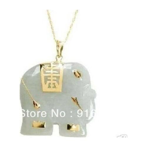 Free shipping Wholesale White Elephant Pendant Necklace