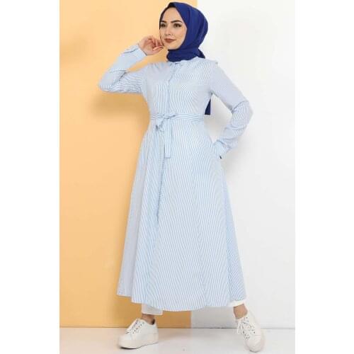 Çizgili Uzun Tunik TSD1800 Bebe Mavisi