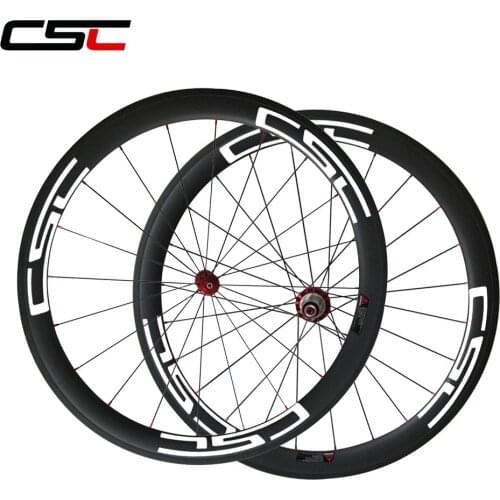 CSC Road bike wheelset 50mm tubular 25mm width 700C full carbon Powerway R36 Ceramic Bearing hub pillar 1420 CN 424 spoke