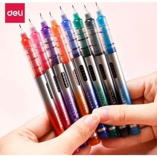 Deli Colored Pen 40pcs 8 Colors Colorful Rollerball Pen 0.5mm Cute Stationery Gel Pen Fast Dry Office School Mark Supplies