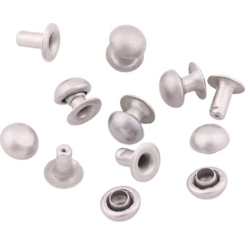 Double Sided Nail Cap Rivet 6*6mm Bag Belt Garment Bracelet Metal For DIY Leathercraft Shoes Rivets For Leather Accessories