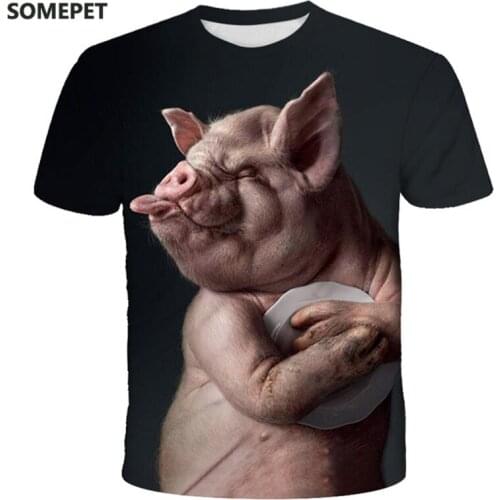 Novelty Animal T shirt Funny Pig Sheep Tshirt Me Women 3D Print Summer Tops Harajuku Clothing Hip Hop Streetwear Pig T shirts