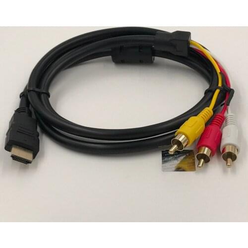 HDTV to 3RCA Adapter Male to Male Coverter HDMI-Compatible to AV Connector With Ferrite Core 1080p for DVD HDTV LCD 1.5M