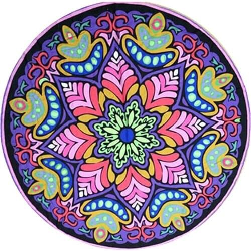 Indian Mandala Round Elephant Tapestry Wall Hanging Summer Beach Throw Towel Yoga Mat Decorative Round Beach Cover-Ups