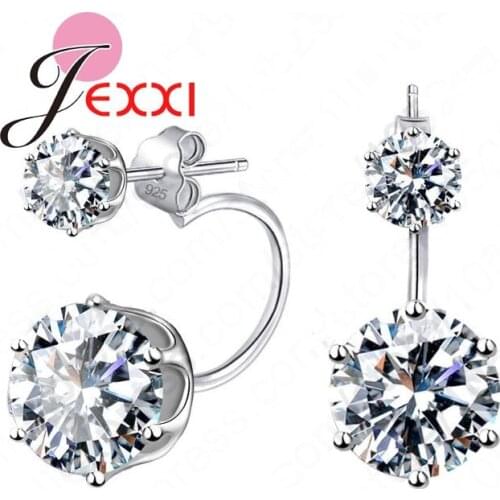 Hot Nice Unisex Trendy Stud Earings 925 Sterling Silver Jewelry Cubix Zirconia Crystal Stud Earrings Hot Sale