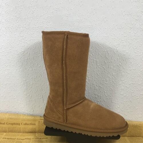 Classic Genuine Leather Fur Snow Boots Women High Quality Australia Boots Winter Boots For Women Warm Knee High Shoes Black 2021