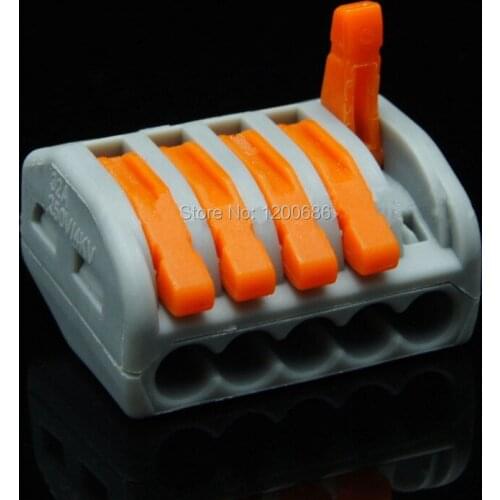 20 PCS 5 Hole Terminal Block W/Lever Lock Clamp AC250V 32A PCT-215