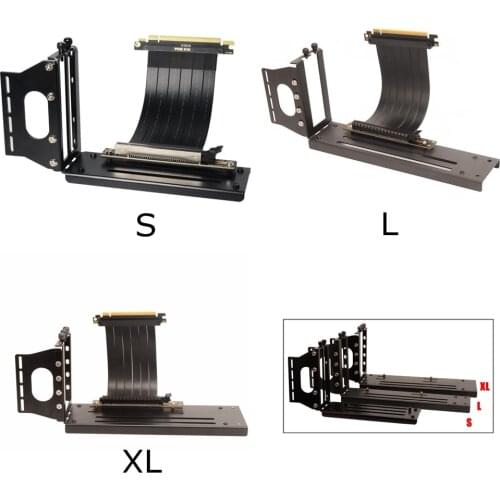 PCIe 16X Graphics Card Holder Bracket Long with Magnetic Pad & GEN3 PCI-E 3.0 X16 GPU Extender Extension Cable 15CM 20CM 25CM