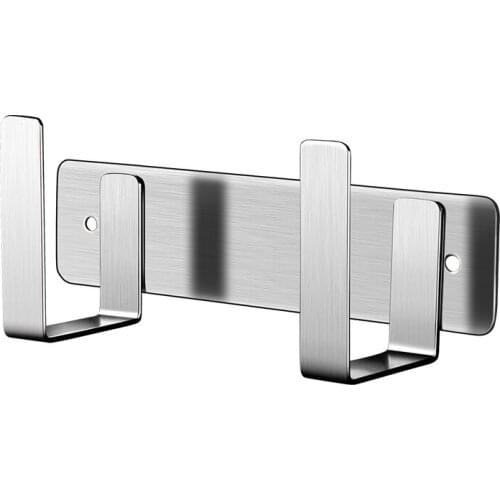 Kitchen 304 removable stainless steel double hook shelving without punching cutting board hanger self adhesive hook